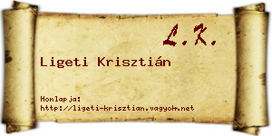 Ligeti Krisztián névjegykártya